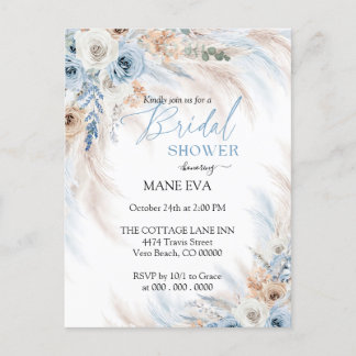 Postal Elegante ducha de novias con flores de Boho