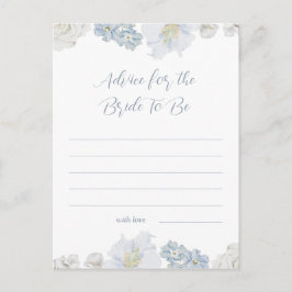 Postal Elegante Dusty Blue Shower Consejo Para La Novia
