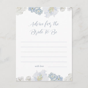 Postal Elegante Dusty Blue Shower Consejo Para La Novia