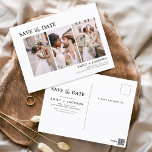 Postal Elegante editable Guardar la foto de fecha 3 simpl<br><div class="desc">Paisaje moderno y elegante Horizontal Tres (3) Foto Guardar el imán Boda de fecha con tipografía de escritura con letras a mano. El imán para guardar la invitación de fecha incluye tipografía y moda de guiones y un diseño sencillo al que puede agregar su imagen personalizada de fotografía de compromiso....</div>