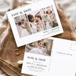 Postal Elegante editable Guardar la foto de fecha 4 simpl<br><div class="desc">Paisaje moderno y elegante Horizontal Cuatro (4) Foto Guardar el imán Boda de fecha con tipografía de escritura con letras a mano. El imán para guardar la invitación de fecha incluye tipografía y moda de guiones y un diseño sencillo al que puede agregar su imagen personalizada de fotografía de compromiso....</div>