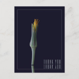 Postal Elegante Espejo Floral Personalizado Negro Gracias