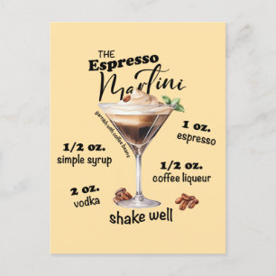 Postal Elegante Espresso Martini Receta Cocktail Art