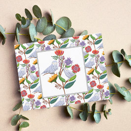 Postal Elegante estilo William Morris Lechuzas con giraso