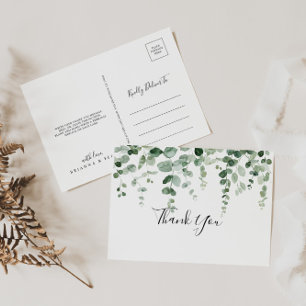 Postal Elegante Eucalipto Verde Minimalista Gracias