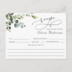 Postal Elegante Eucalyptus Boho Bridal Shower Receta