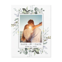 Elegante Eucalyptus FOTO Wedding Save the Date