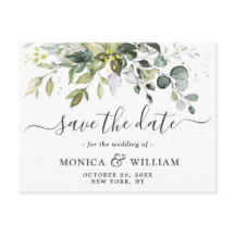Elegante Eucalyptus FOTO Wedding Save the Date