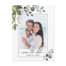 Elegante Eucalyptus FOTO Wedding Save the Date