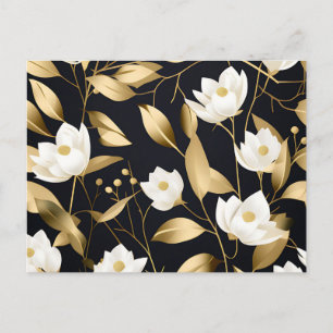 Postal Elegante Eucalyptus Gold sobre negro
