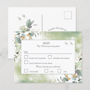 Postal Elegante Eucalyptus Greenery RSVP