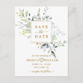 Postal Elegante Eucalyptus Greenery Wedding Save the Date