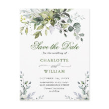 Elegante Eucalyptus Greenery Wedding Save the Date