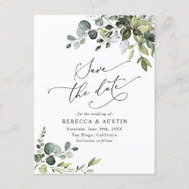 Postal Elegante Eucalyptus Greenery Wedding Save the Date
