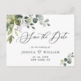 Postal Elegante Eucalyptus Greenery Wedding Save the Date