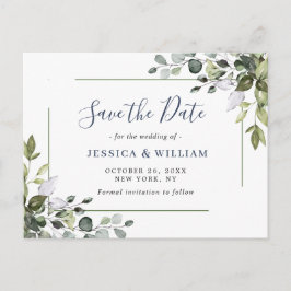 Postal Elegante Eucalyptus Greenery Wedding Save the Date