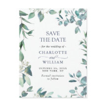 Elegante Eucalyptus Greenery Wedding Save the Date