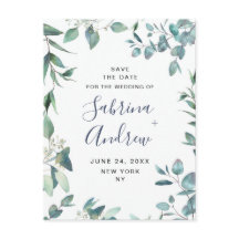 Elegante Eucalyptus Greenery Wedding Save the Date