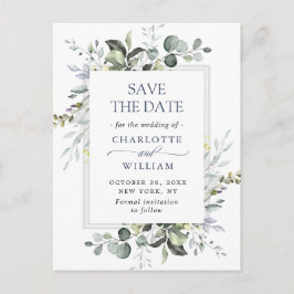 Postal Elegante Eucalyptus Greenery Wedding Save the Date
