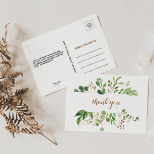 Postal Elegante Eucalyptus Leaf Greeneration Gracias