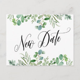Postal Elegante Eucalyptus Nueva fecha Boda pospuesto