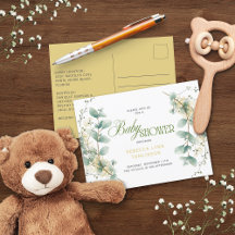Elegante Eucalyptus Sexo Neutral Baby Shower