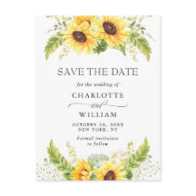 Elegante Eucalyptus Sunflower Wedding Save the Dat