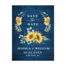 Elegante Eucalyptus Sunflower Wedding Save the Dat