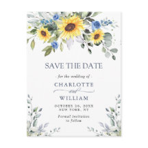 Elegante Eucalyptus Sunflower Wedding Save the Dat