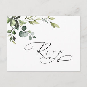 Postal Elegante Eucalyptus Watercolor Wedding RSVP