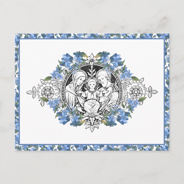 Postal Elegante Familia Religiosa Santa Agradecimiento Fl (Anverso)