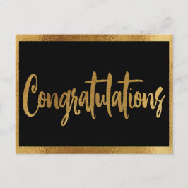 Postal Elegante Faux Gold Bodas Felicitaciones