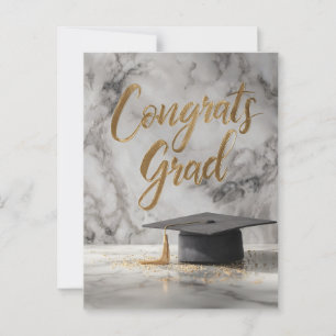 Postal Elegante "Felicidades Graduado" con Gorro de Gradu