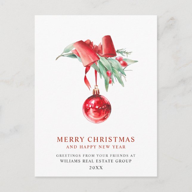 Postal Elegante felicitación corporativa por el Ornamento (Anverso)