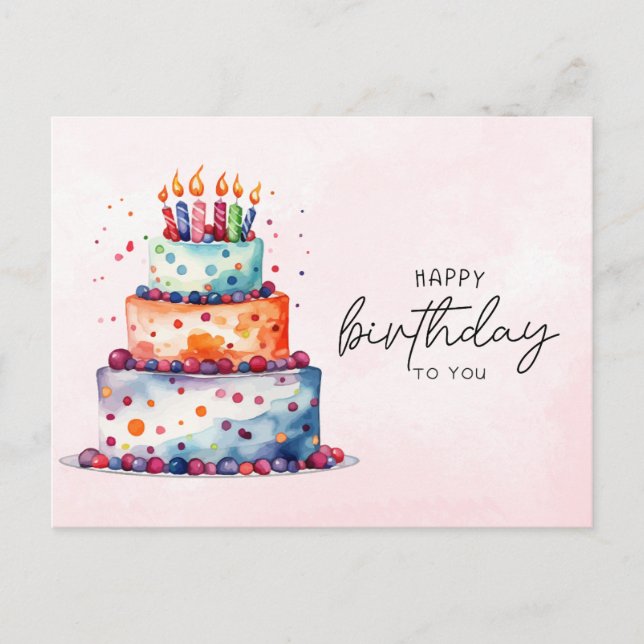 Postal Elegante Feliz cumpleaños para ti (Anverso)