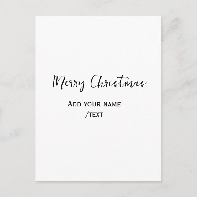 Postal Elegante feliz Navidad añadir texto simple (Anverso)