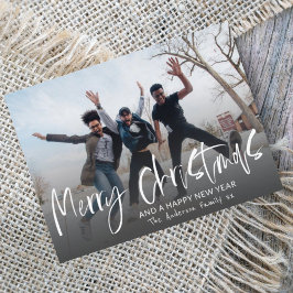 Postal Elegante Feliz Navidad Caligrafía Blanca 1 Foto