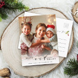 Postal Elegante feriado con fotos brillantes y merry<br><div class="desc">Sencilla y elegante postal de fotos de vacaciones. Para una personalización más avanzada de este diseño,  haga clic en el enlace Personalizar Más adelante para cambiar el tipo de letra,  tamaño,  color,  etc.</div>