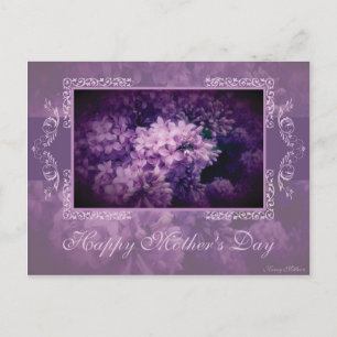 Postal Elegante floral de Lilac "Día de la Madre"