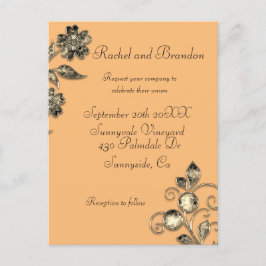 Postal Elegante Floral de oro minimalista