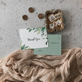 Postal Elegante Foliage Verde Tropical Gracias