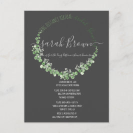 POSTAL ELEGANTE FOLIAGE VERDE Y GRIS DUCHA NUPCIAL VIRTUA