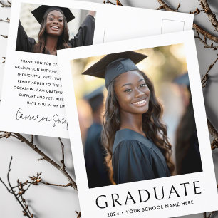 Postal Elegante foto clásica de graduación del año para g