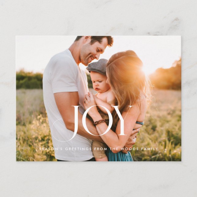 Postal Elegante foto clásica del feriado de la alegría (Anverso)