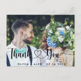 Postal Elegante foto de agradecimiento de boda
