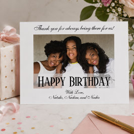 Postal Elegante foto de cumpleaños personalizada feliz cu
