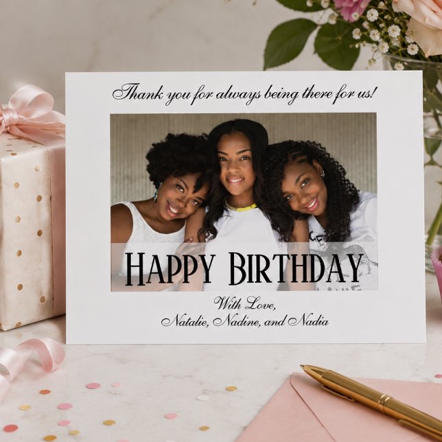 Postal Elegante foto de cumpleaños personalizada feliz cu (Subido por el creador)