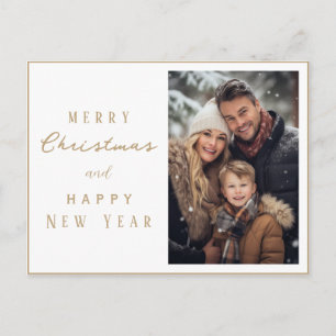 Postal Elegante foto de familia Feliz Navidad Año Nuevo
