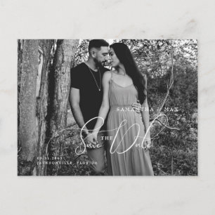 Postal Elegante foto de pareja de B/W Guardar la fecha