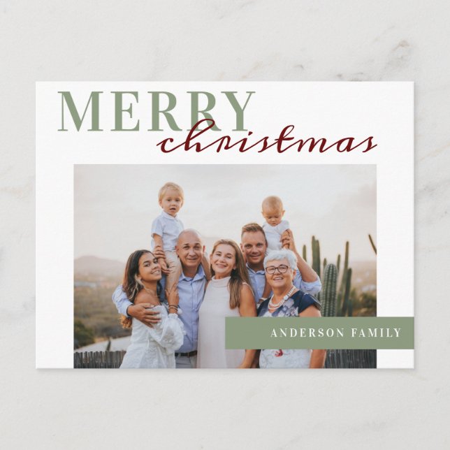 Postal Elegante foto Feliz Navidad (Anverso)